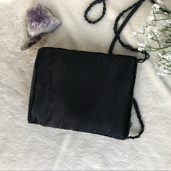 2/$20 | Vintage black satin beaded crossbody bag - Picture 8 of 10